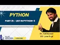 Python Part 22 List in Python-3 Fluxeducare Dr Anil Kumar