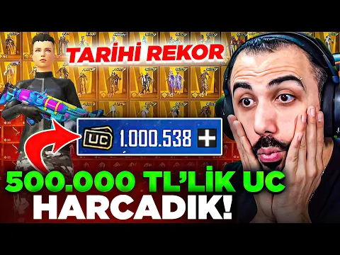 Video Thumbnail: HESABA 1.000.000 UC YÜKLEDİK!! 😱 BÜTÜN MAĞAZAYI ALDIK! 500.000 TL'LİK REKOR! | PUBG MOBILE
