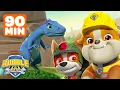 Lagu PAW Patrol Rubble \u0026 Tracker Rescue Dinosaurs \u0026 Animals! w/ Rex \u0026 Skye | 90 Minutes | Rubble \u0026 Crew