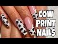 Cow Print Acrylic Nails