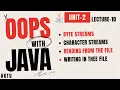 Lecture 10 Unit-2 Aktu OOPs With Java File Handling byte character stream 4th sem BCS-403