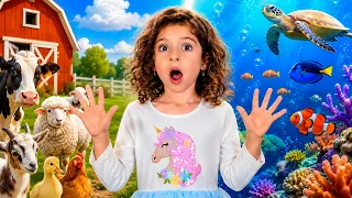 Farm Animals & Vancouver Aquarium | Neva & Nali Feed Animals, See Sharks & Touch Jellyfish! 🐑🦈🪼