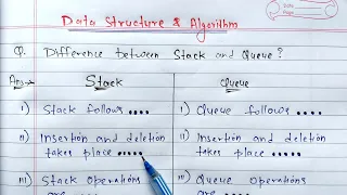 Difference between stack and queue what is stack and queue Data structure