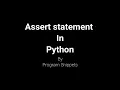 Assert statement in Python Exception Handling