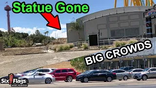 MASSIVE Crowds 2022 NEW Ride Construction Six Flags Magic Mountain