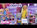 Barbie Doll Family Mall Shopping at Claire s and Book Store