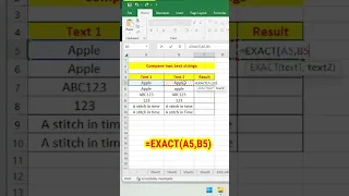 Compare two text in excel