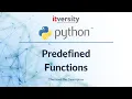 Mastering Python - Predefined Functions