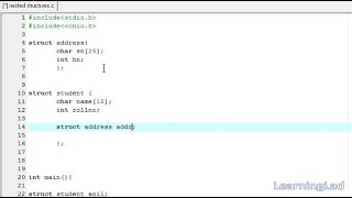 51 Nested Structures in C Programming Language Tutorial