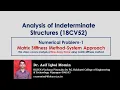 Numerical problem-1-Analysis of non-sway-Rigid frame by matrix stiffness method - system approach