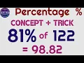 Percentage Trick Calculate percentage in Mind percentages made easy zero math in english