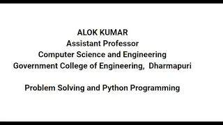 Problem Solving and Python Programming PSPP - 1