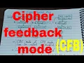 Cipher feedback mode Cipher feedback mode in cryptography Cipher feedback mode example CFB mode