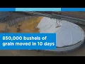 850 000 bushels of grain moved in 10 days