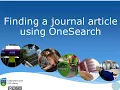 Finding Journal Articles using OneSearch at UCD Library