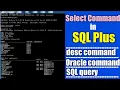 Select Command in SQL Plus how to use select command in Oracle SQL query