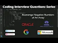 Rearrange Negative Numbers of An Array Coding Interview Questions Series
