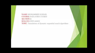data structures simulations of dynamic sequential search algorithm
