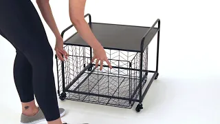 How to Assemble your mDesign Rolling Cart for Mini Fridge with Wire Storage Basket Drawer