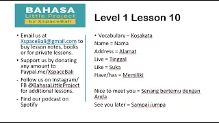 Download Learn Bahasa Indonesia Level 1 Lesson 10 - The use of to be and Personal Introduction MP3