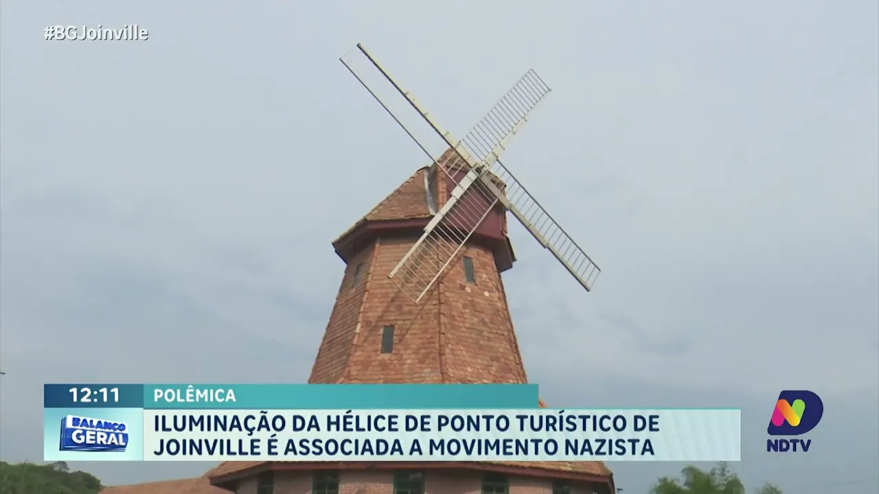 Polêmica: iluminação da hélice de ponto turístico de Joinville é associada a movimento nazista