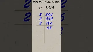Prime factor of 504 Prime factorisation