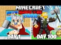 Download Lagu I Survived 100 DAYS as THOR in HARDCORE Minecraft!