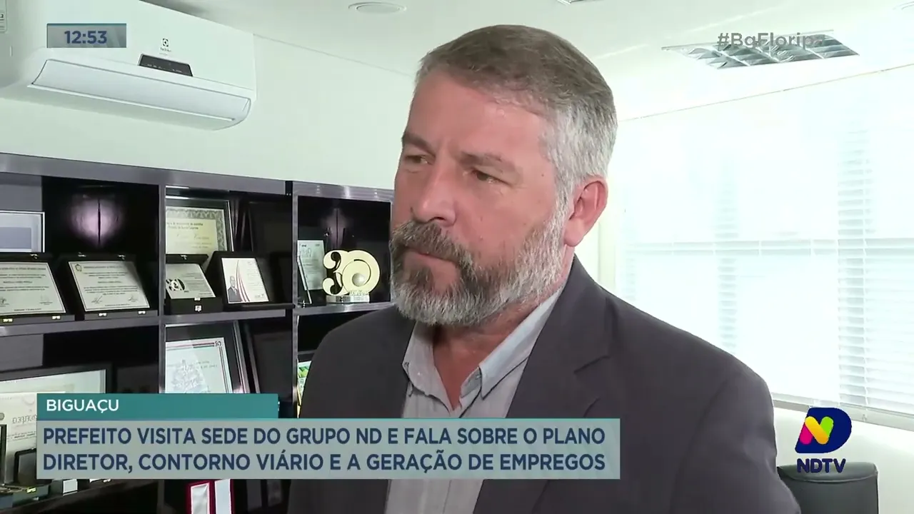 Prefeito de Biguaçu visita o Grupo ND e fala sobre o Plano Diretor, Contorno Viário e empregos