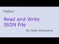 JSON File Read and Write using Python