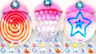 ASMR BUBBLE WHITE EMOJI JELLY PUDDING 透明ゼリーモッパン 투명 젤리 이모지 입술 먹방 모음 satisfying mukbang