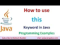 this Keyword What is this keyword in Java How to use this keyword in Java by Mahesh Huddar