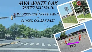MVA White Oak MD Driving Test Route 2026 Closed Course Part All Signs and Speed Limits