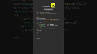 JavaScript Error Handling