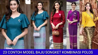 Download 23 CONTOH MODEL BAJU SONGKET KOMBINASI POLOS MP3