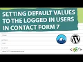 How to Retrieve or Setting Default Values to the Logged-In User in Form Fields in Contact Form 7
