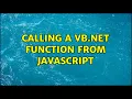 calling a VB net function from javascript 2 Solutions