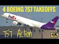Download Lagu FedEx Boeing 757 Action 4 Takeoffs IND HUB