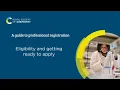 Eligibility and getting ready to apply for professional registration