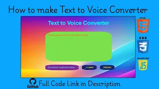 Build a Text-to-Voice Converter with HTML CSS and JavaScript Web Speech API Tutorial