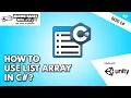 How to use List Array In C - Unity Basic C Programming