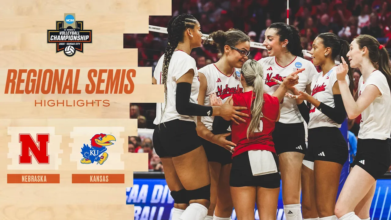 Nebraska vs. Kansas: 2025 NCAA volleyball regional semifinal highlights
