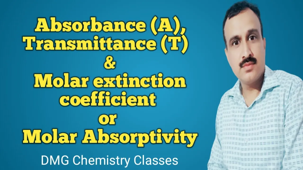 spectrophotometric Terms:  Transmittance, Absorbance & Molar extinction coefficient or absorptivity