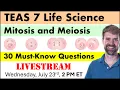 TEAS 7 Life Science Mitosis and Meiosis 30 Must-Know Questions