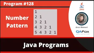Java Program to print Number Pattern 1 21 321 4321 54321