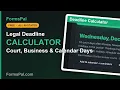 Court Legal Deadline Calculator Court Business Calendar Days Free