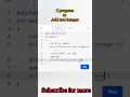C program to ADD two integers