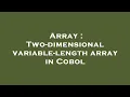 Array Two-dimensional variable-length array in Cobol