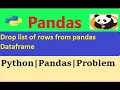 How to a list of rows from Pandas dataframe drop rows in pandas delete rows in pandas