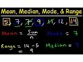 Mean Median Mode and Range - How To Find It