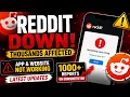 Reddit Down Today Thousands Report Major Outage as App and Website Stop Working